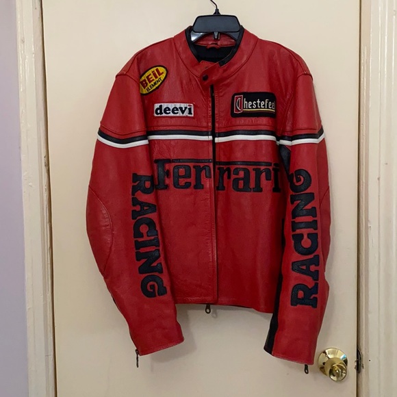ferrari red leather jacket
